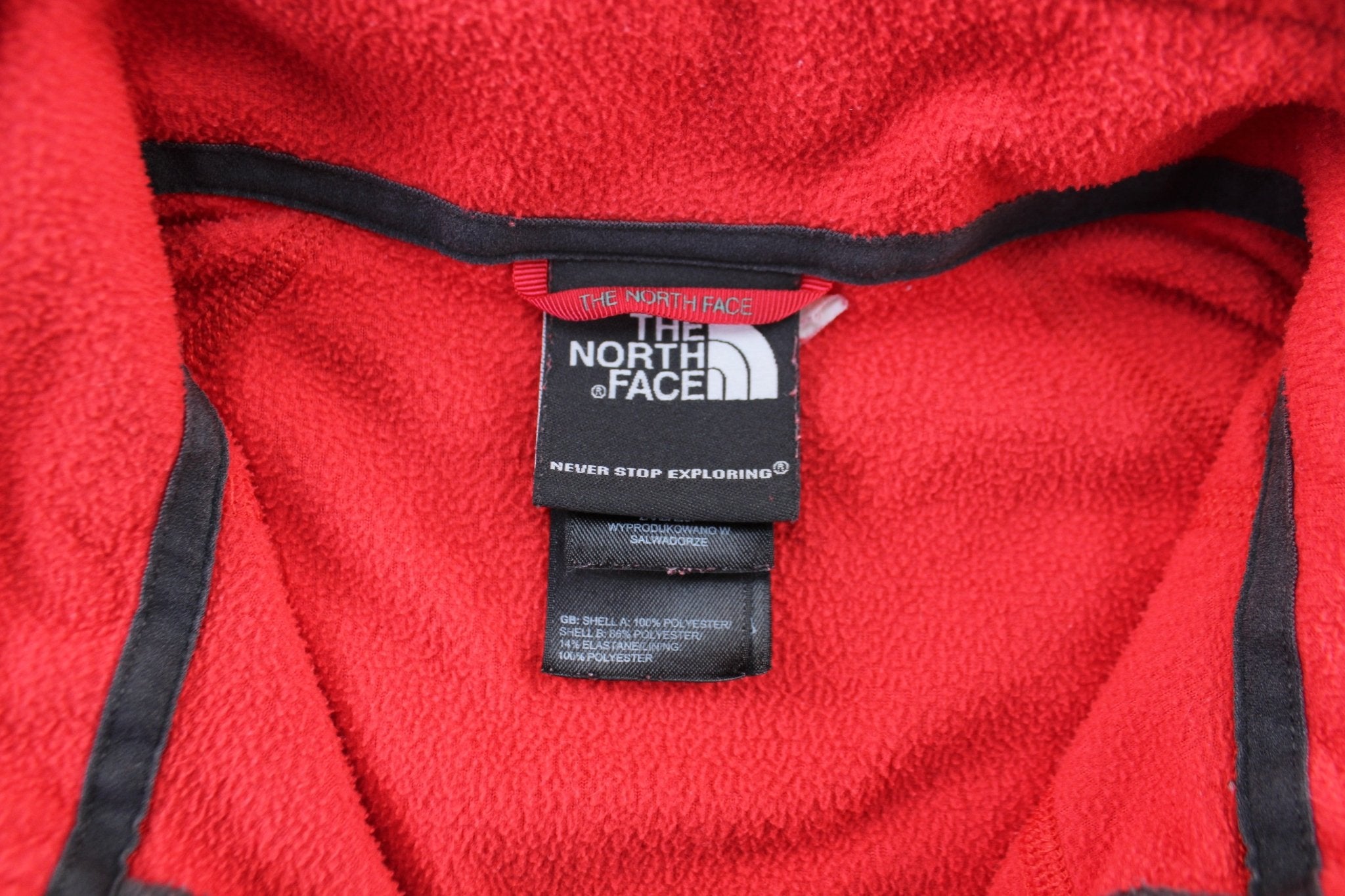 The North Face Embroidered Logo Red & Grey Flash Dry Pullover - ThriftedThreads.com