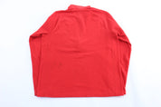 The North Face Embroidered Logo Red & Grey Flash Dry Pullover - ThriftedThreads.com