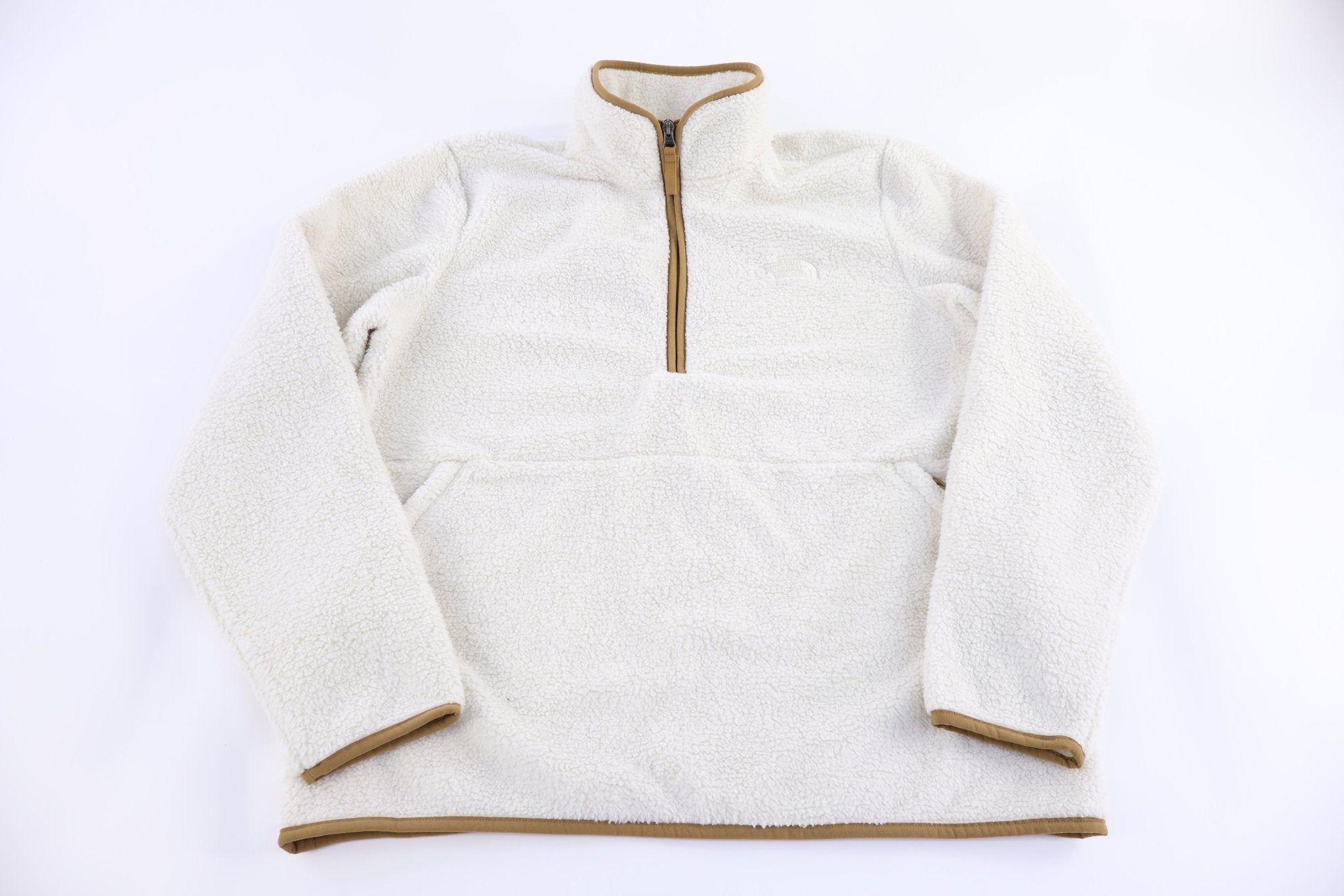 The North Face Embroidered Logo Tan Pullover Sweater - Sweater - Thrifted Threads
