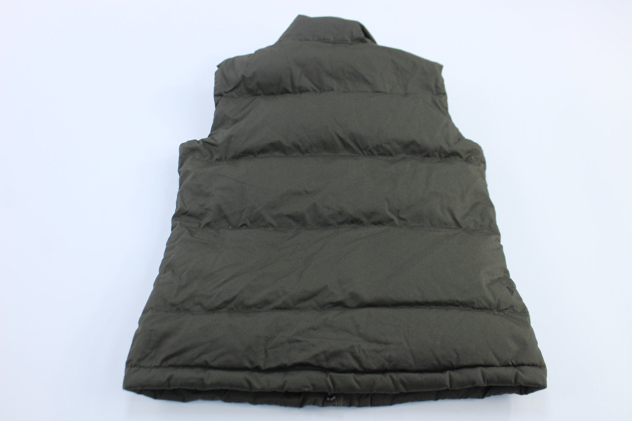 The North Face Logo Patch Green Puffer Vest - ThriftedThreads.com