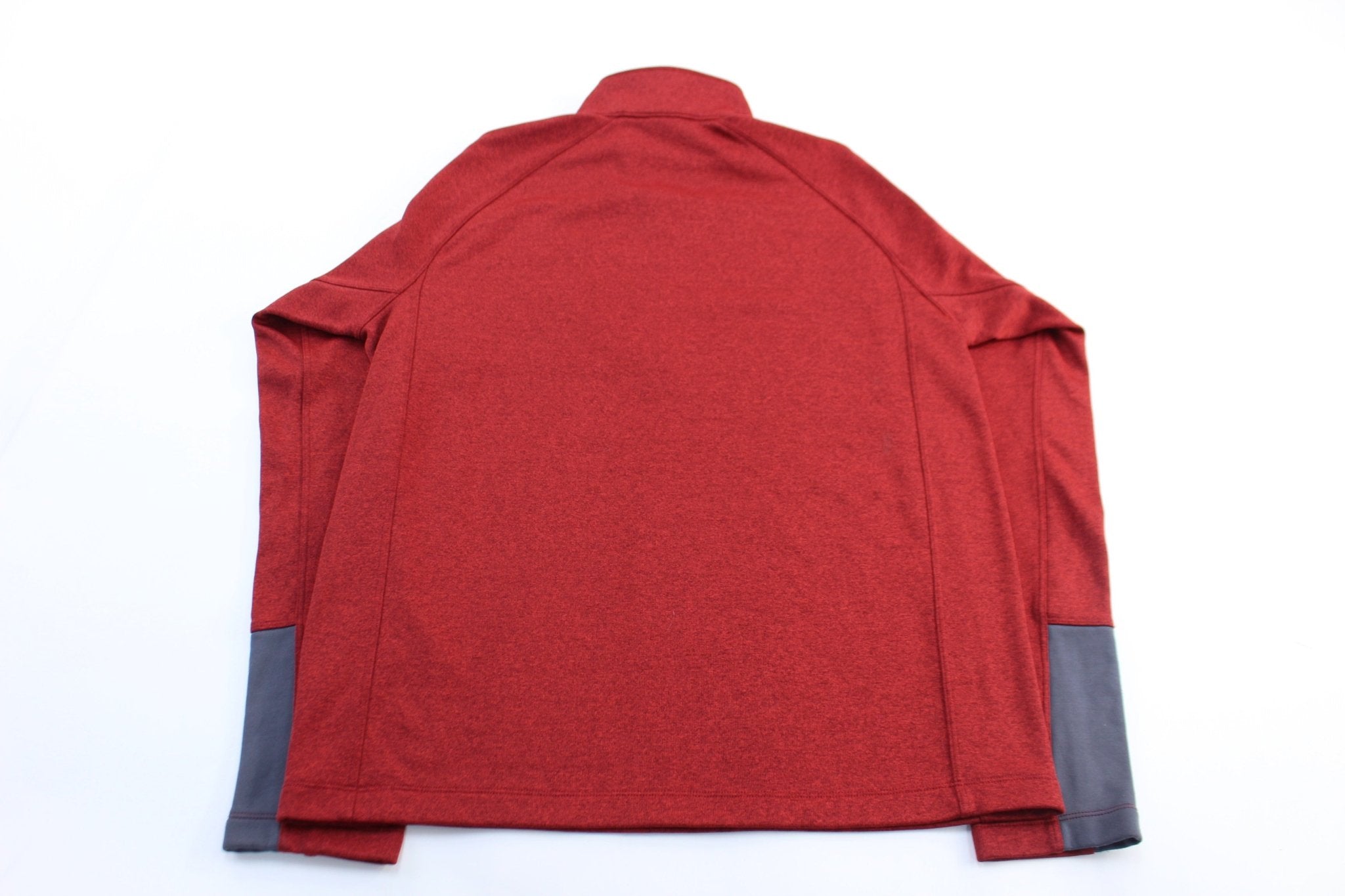 The North Face Logo Red & Grey Pullover Jacket - ThriftedThreads.com