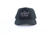 Thrifted Threads Embroidered Black SnapBack Hat - Hats - Thrifted Threads