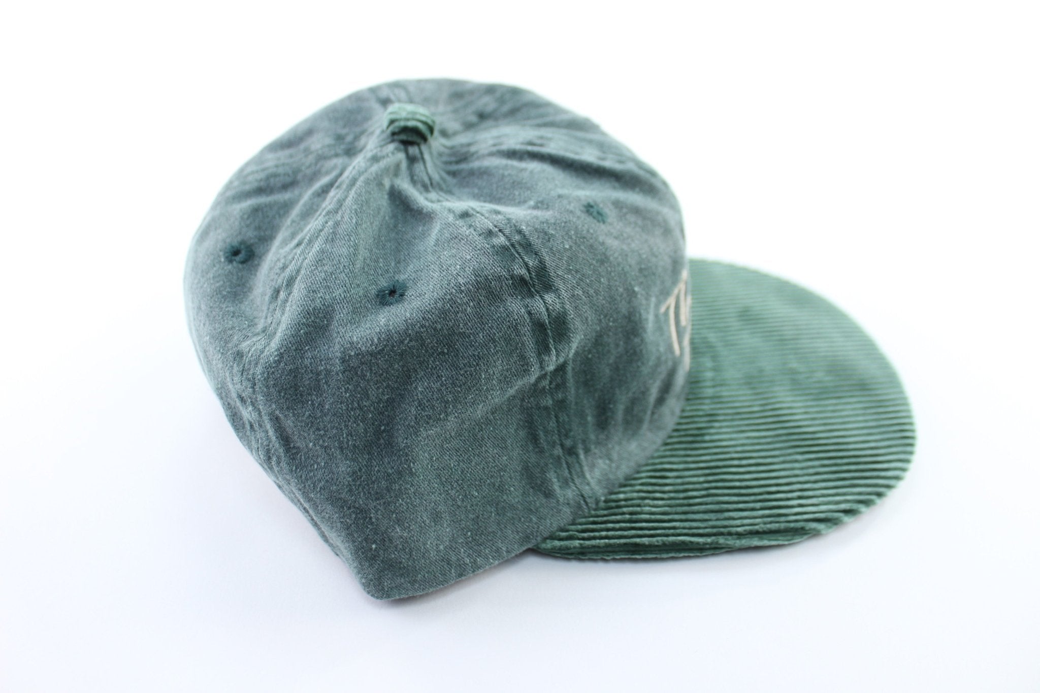Thrifted Threads Green Corduroy Trucker Hat - ThriftedThreads.com