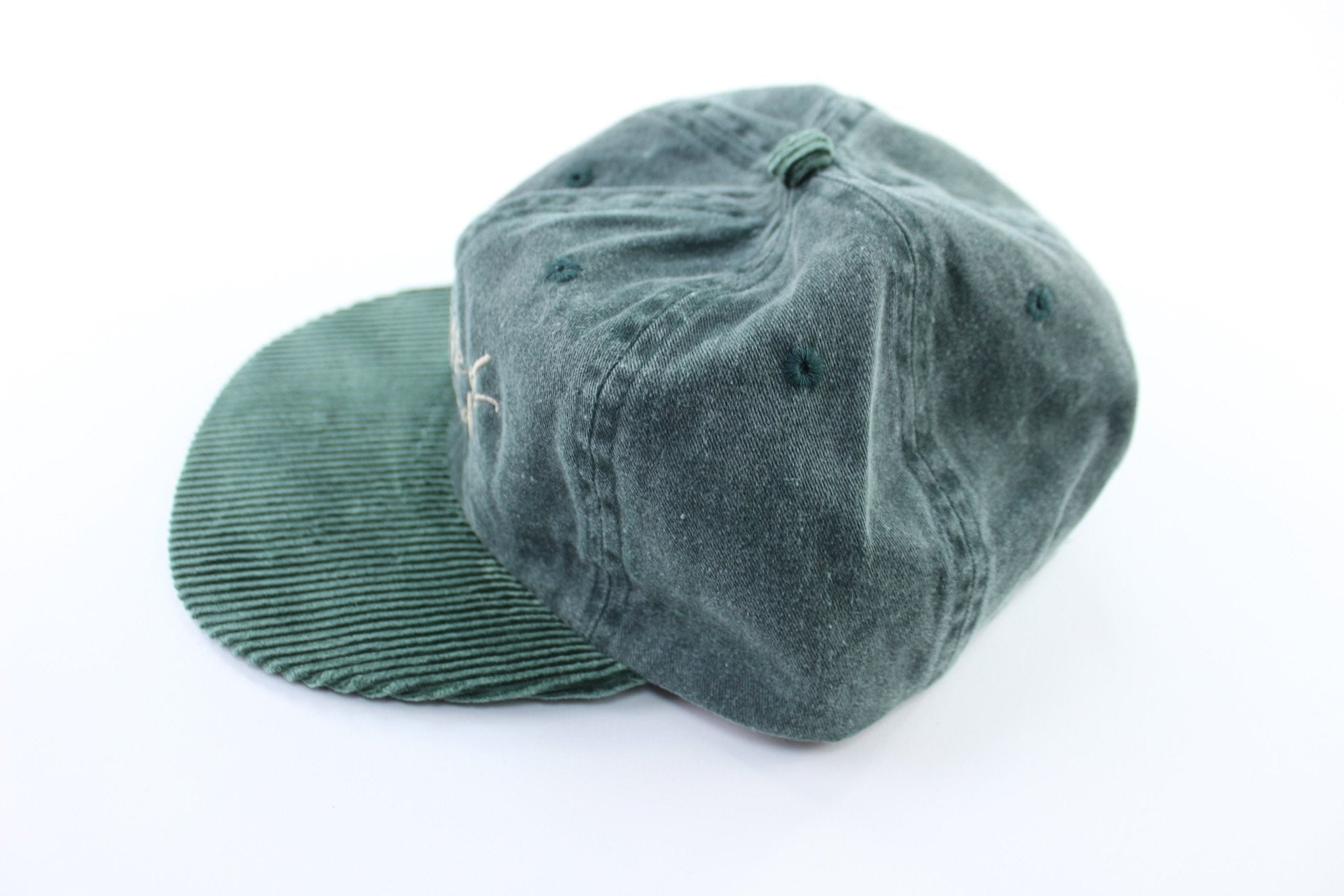 Thrifted Threads Green Corduroy Trucker Hat - ThriftedThreads.com