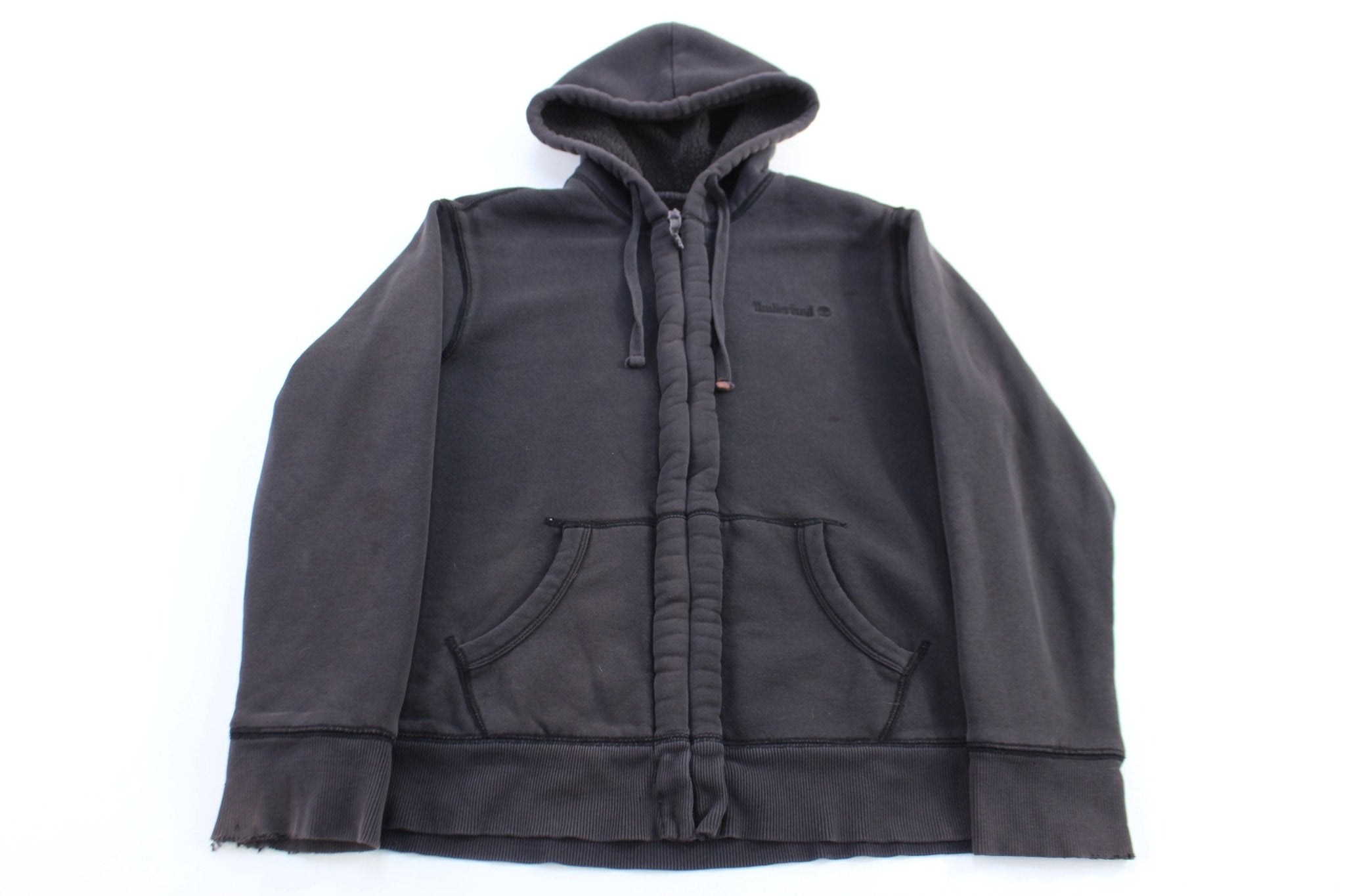 Timberland Black Full Zip Sherpa Lined Jacket - ThriftedThreads.com