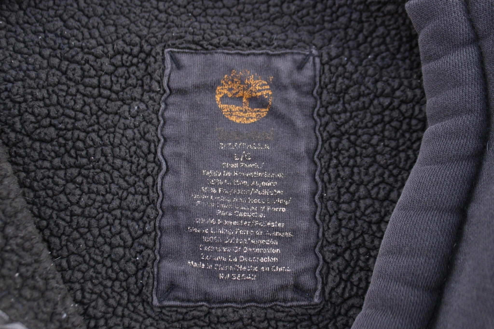 Timberland Black Full Zip Sherpa Lined Jacket - ThriftedThreads.com