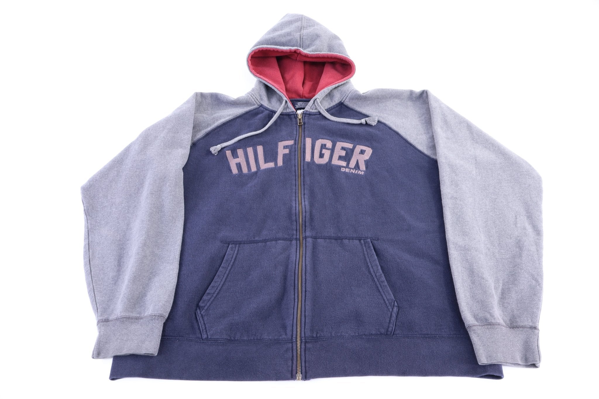 Tommy Hilfiger Blue & Grey Full Zip Hoodie - Jacket - Thrifted Threads