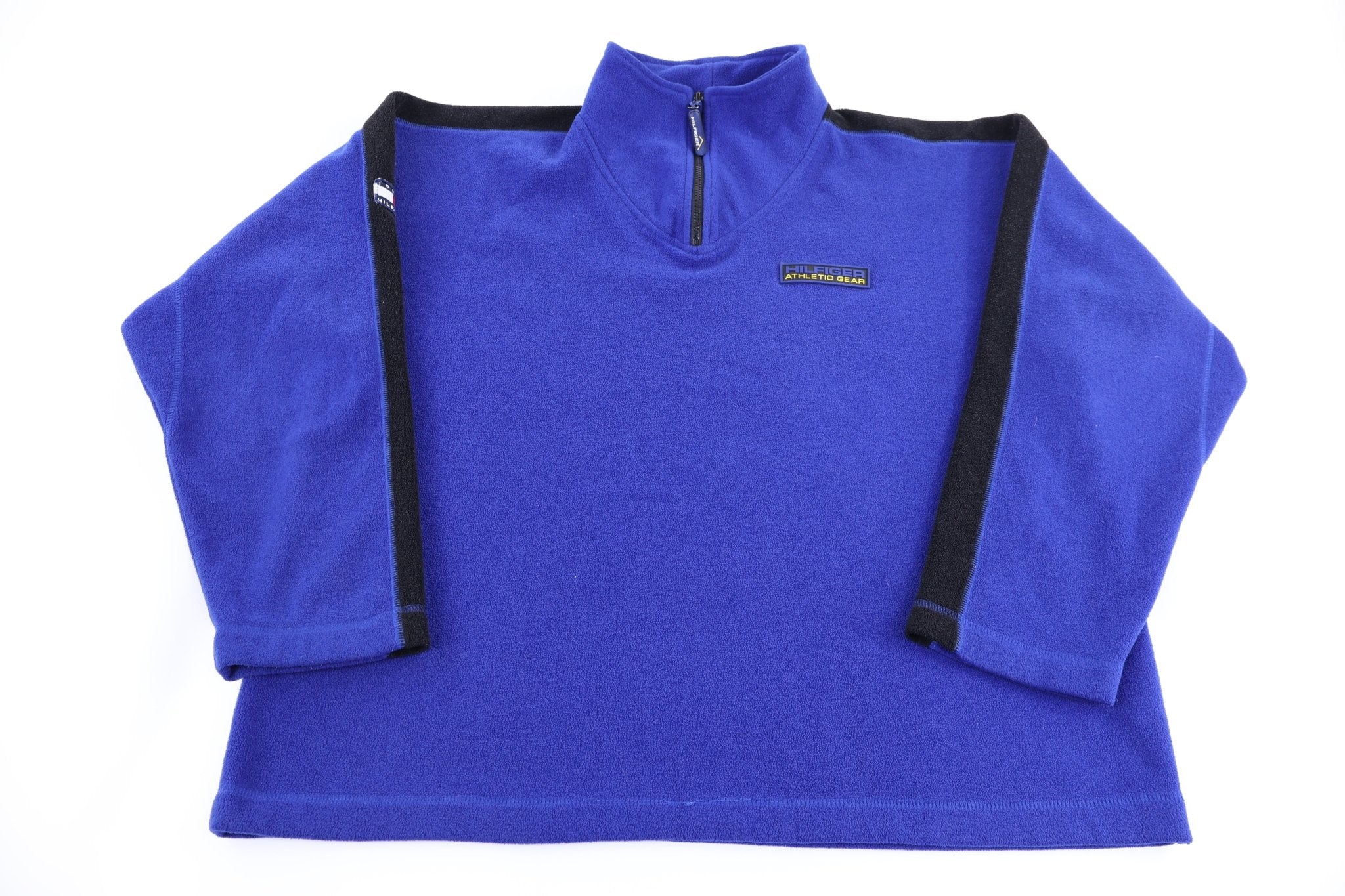 Tommy Hilfiger Embroidered Logo Blue Fleece Pullover - Sweater - Thrifted Threads