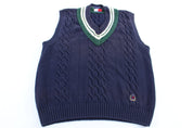 Tommy Hilfiger Embroidered Logo Cable Knit Vest - Vest - Thrifted Threads