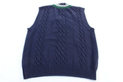 Tommy Hilfiger Embroidered Logo Cable Knit Vest - Vest - Thrifted Threads