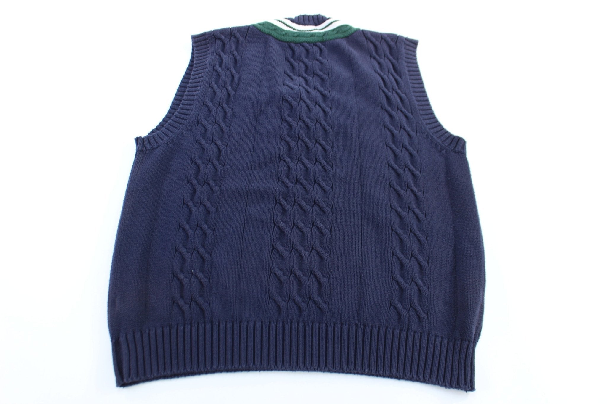 Tommy Hilfiger Embroidered Logo Cable Knit Vest - Vest - Thrifted Threads