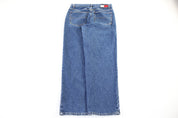 Tommy Hilfiger Embroidered Logo Dark Wash Denim Jeans - Pants - Thrifted Threads