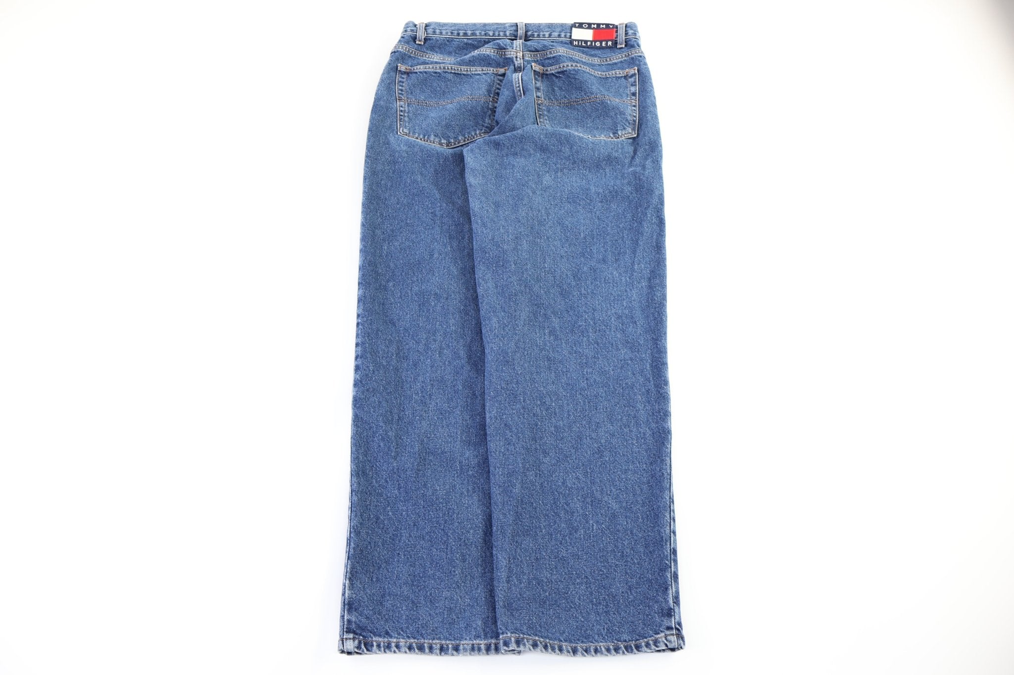 Tommy Hilfiger Embroidered Logo Dark Wash Denim Jeans - Pants - Thrifted Threads