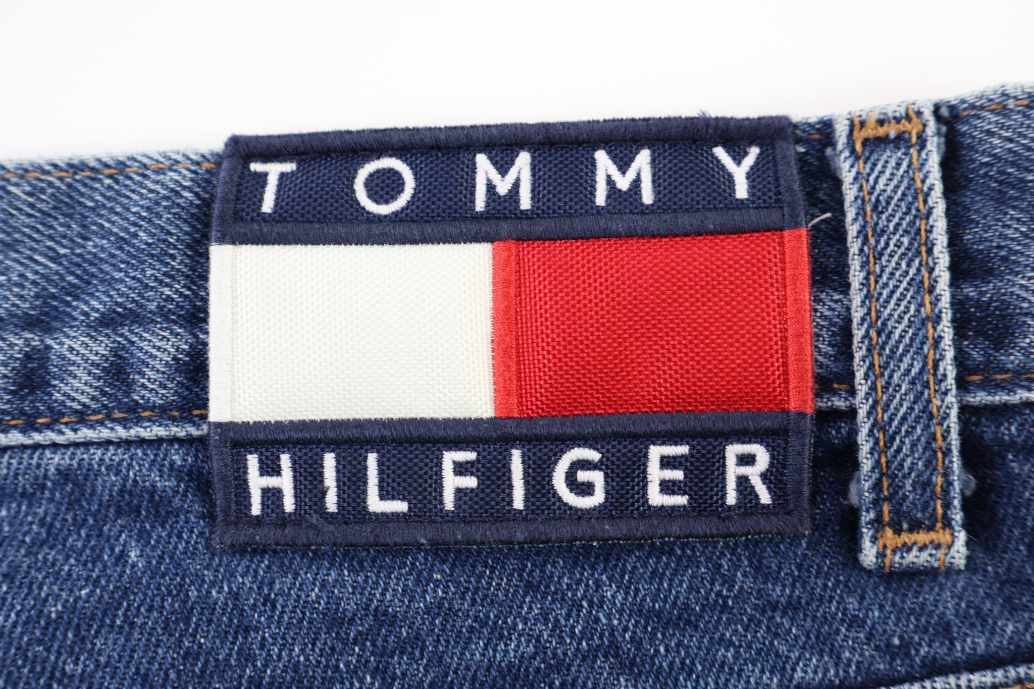 Tommy Hilfiger Embroidered Logo Dark Wash Denim Jeans - Pants - Thrifted Threads