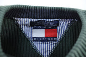 Tommy Hilfiger Embroidered Logo Green Pullover Sweater - ThriftedThreads.com