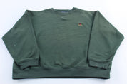 Tommy Hilfiger Embroidered Logo Green Sweatshirt - ThriftedThreads.com