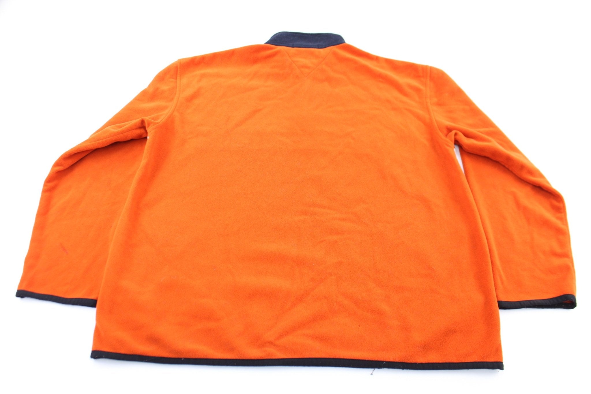 Tommy Hilfiger Embroidered Logo Orange & White Pullover Jacket - ThriftedThreads.com