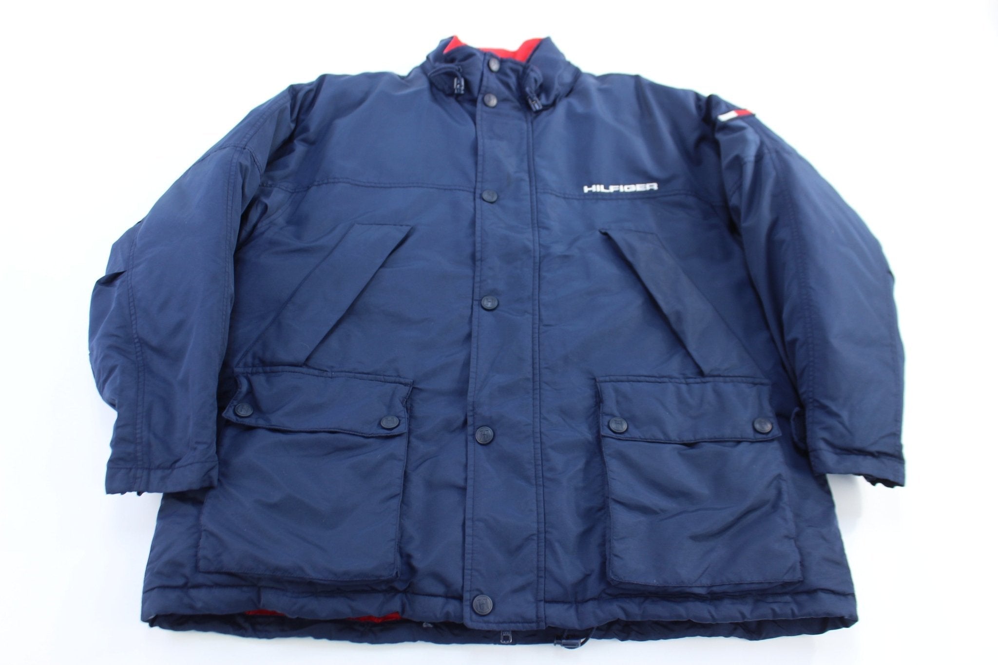 Tommy Hilfiger Embroidered Logo Puffer Jacket - Jacket - Thrifted Threads