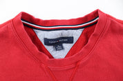 Tommy Hilfiger Embroidered Logo Red Sweatshirt - ThriftedThreads.com