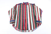 Tommy Hilfiger Embroidered Logo Striped LS Button Down - ThriftedThreads.com