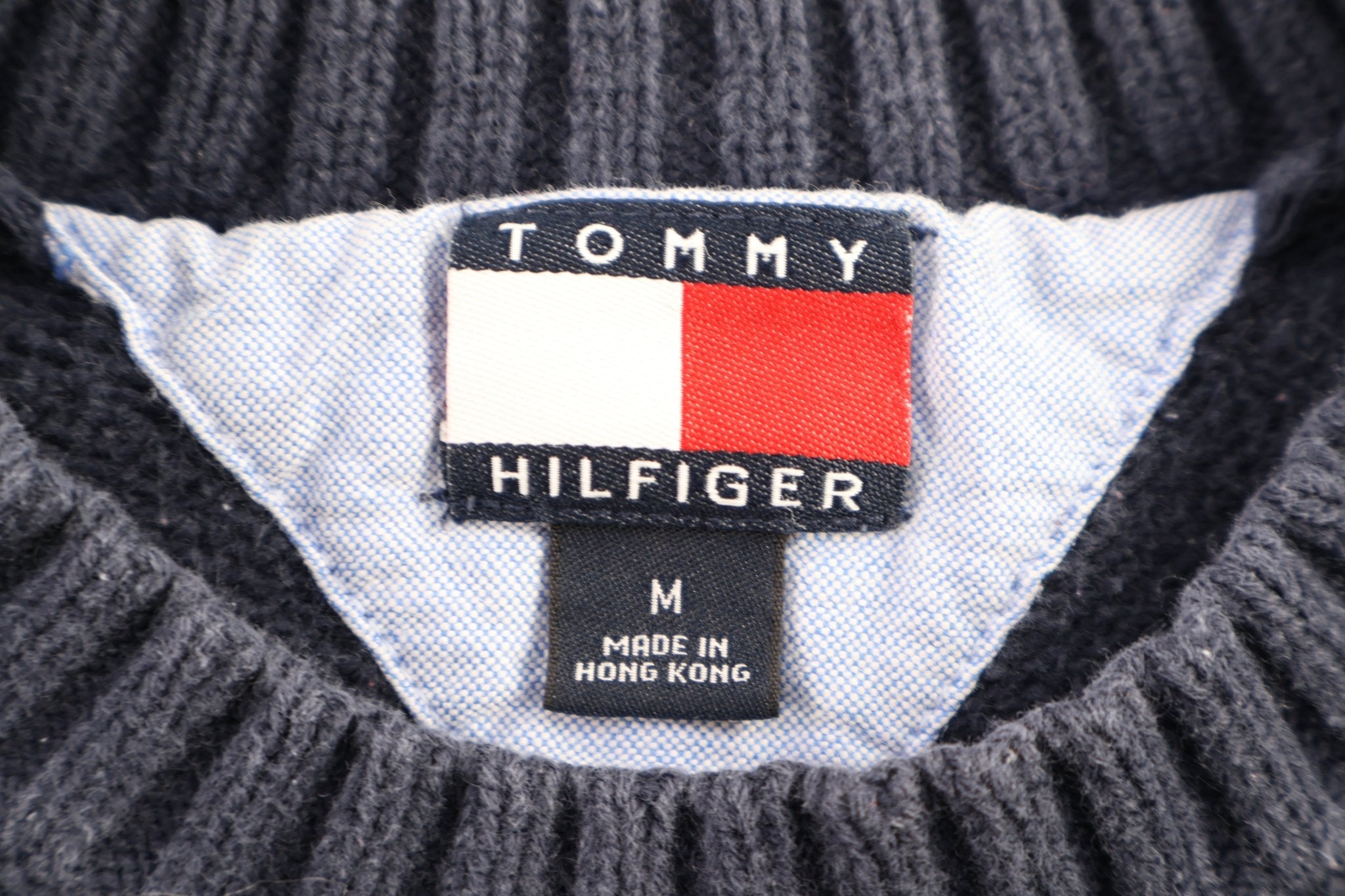 Tommy Hilfiger Embroidered Logo Striped Sweater - Sweater - Thrifted Threads