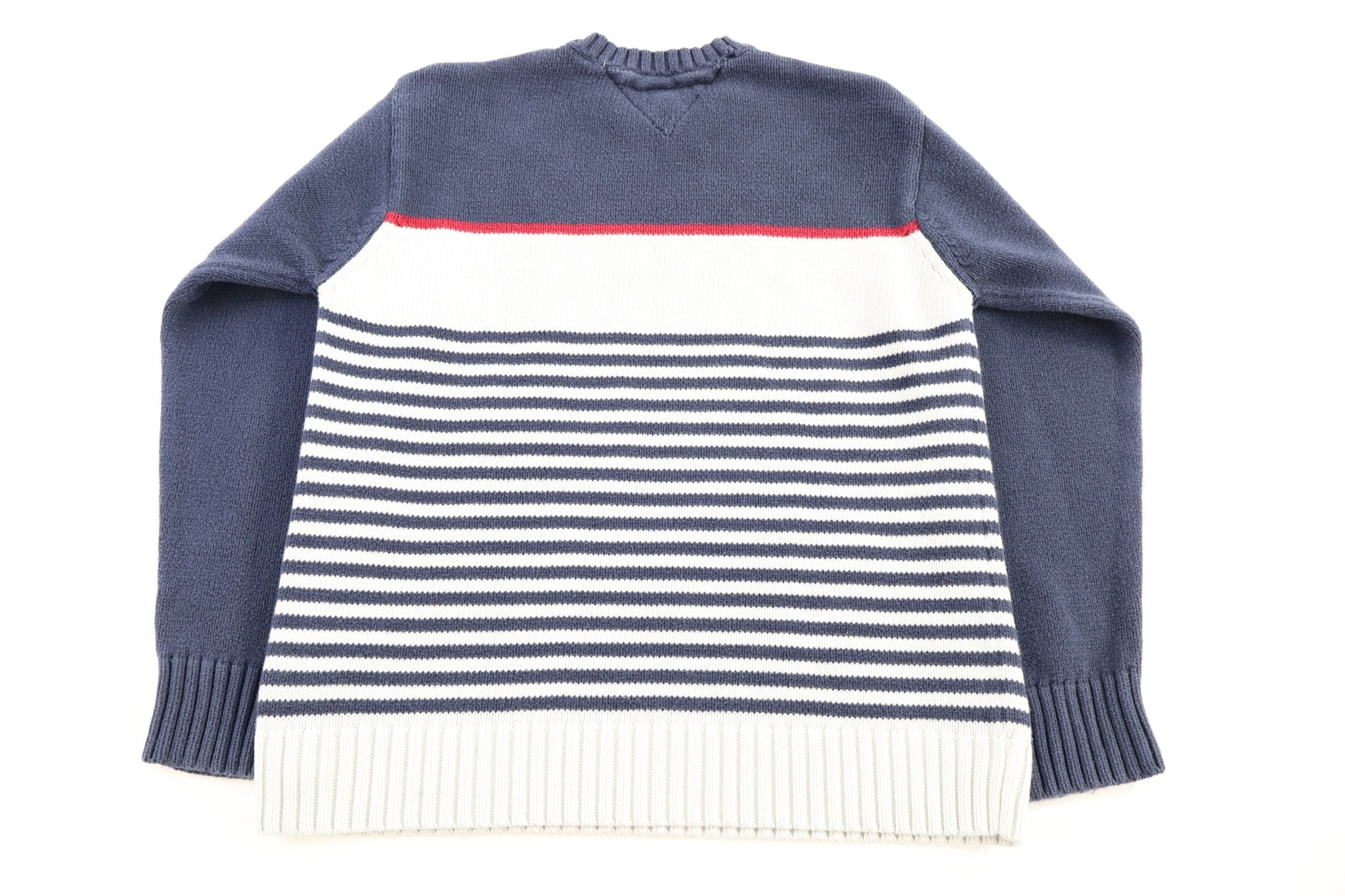 Tommy Hilfiger Embroidered Logo Striped Sweater - Sweater - Thrifted Threads