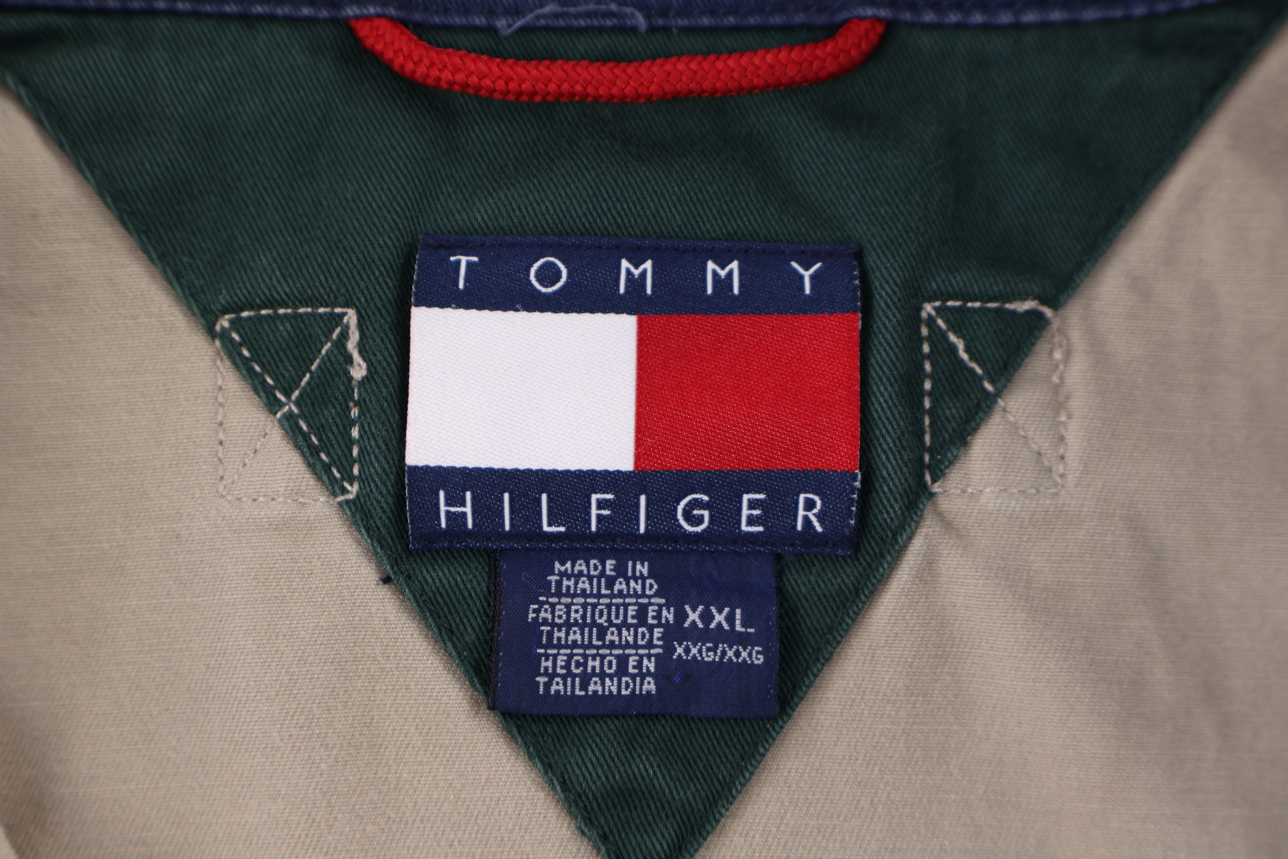 Tommy Hilfiger Embroidered Logo Tan Full Zip Jacket - Jacket - Thrifted Threads