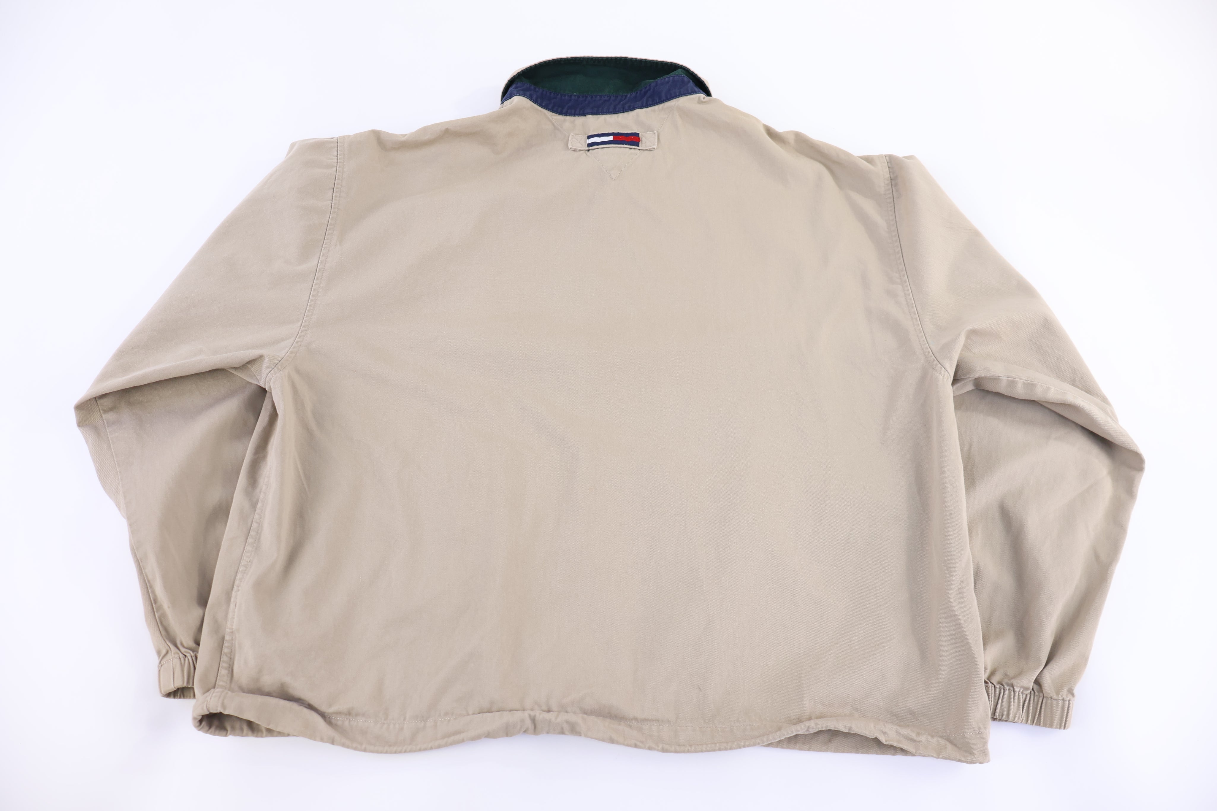 Tommy Hilfiger Embroidered Logo Tan Full Zip Jacket - Jacket - Thrifted Threads