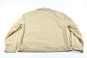 Tommy Hilfiger Embroidered Logo Tan Zip Up Jacket - ThriftedThreads.com