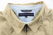 Tommy Hilfiger Embroidered Logo Tan Zip Up Jacket - ThriftedThreads.com