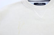 Tommy Hilfiger Embroidered Logo White Knit Sweater - ThriftedThreads.com