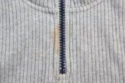 Tommy Hilfiger Jeans Grey & Blue Quarter Zip Sweater - Sweater - Thrifted Threads