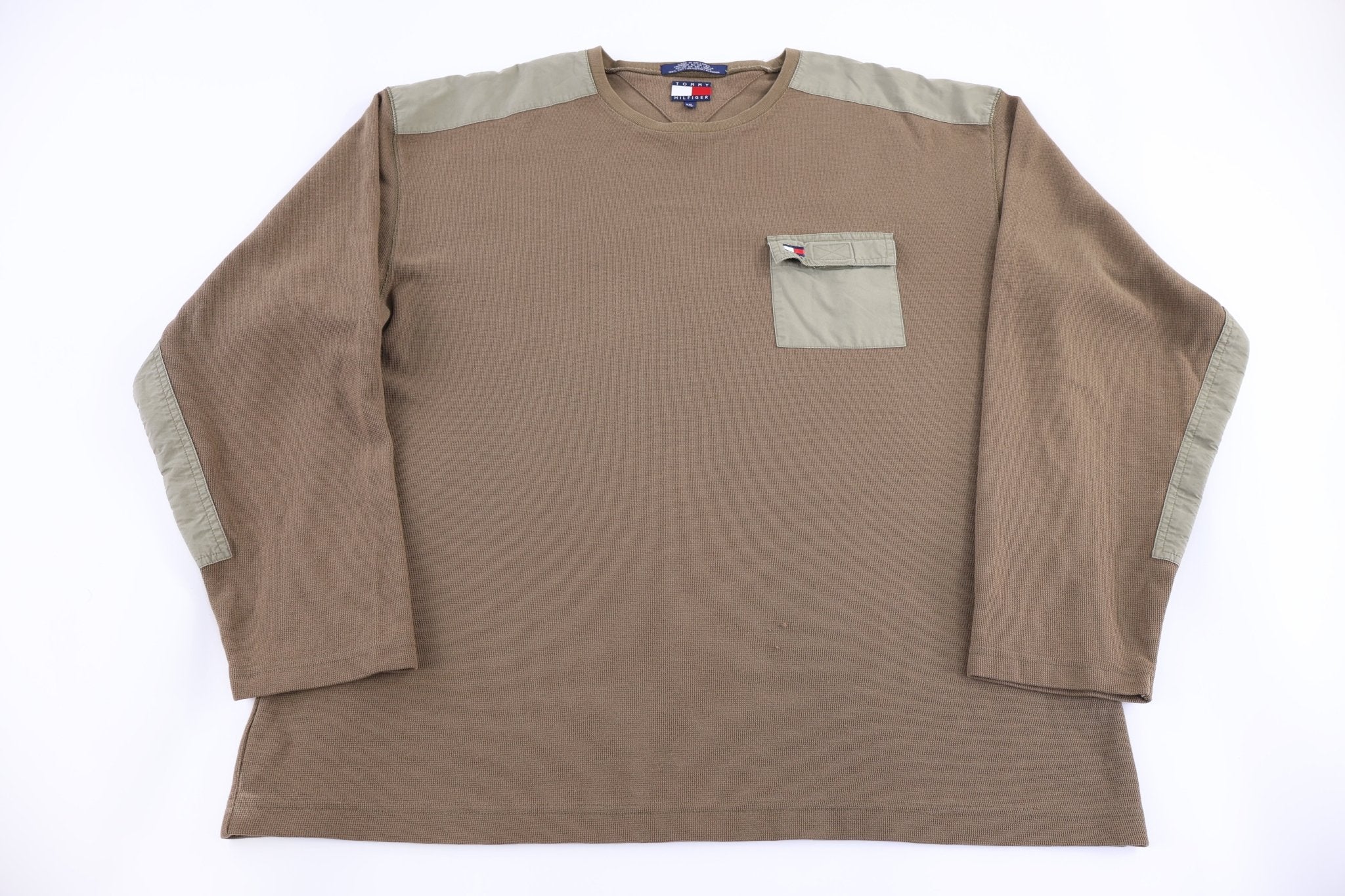 Tommy Hilfiger Khaki Waffle LS T-shirt - Shirts & Tops - Thrifted Threads