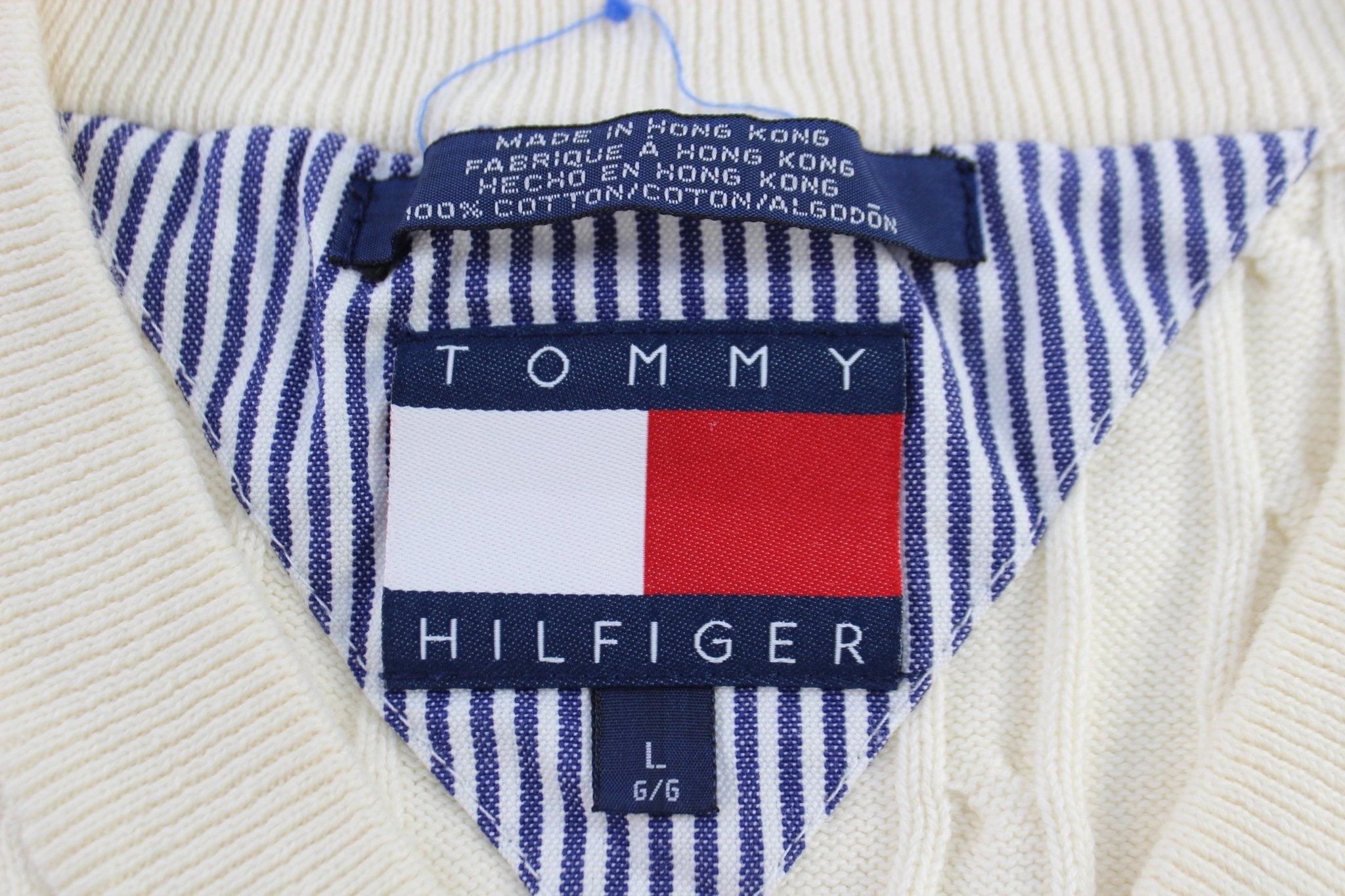 Tommy Hilfiger White Cable Knit Vest - Vest - Thrifted Threads