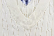 Tommy Hilfiger White Cable Knit Vest - Vest - Thrifted Threads