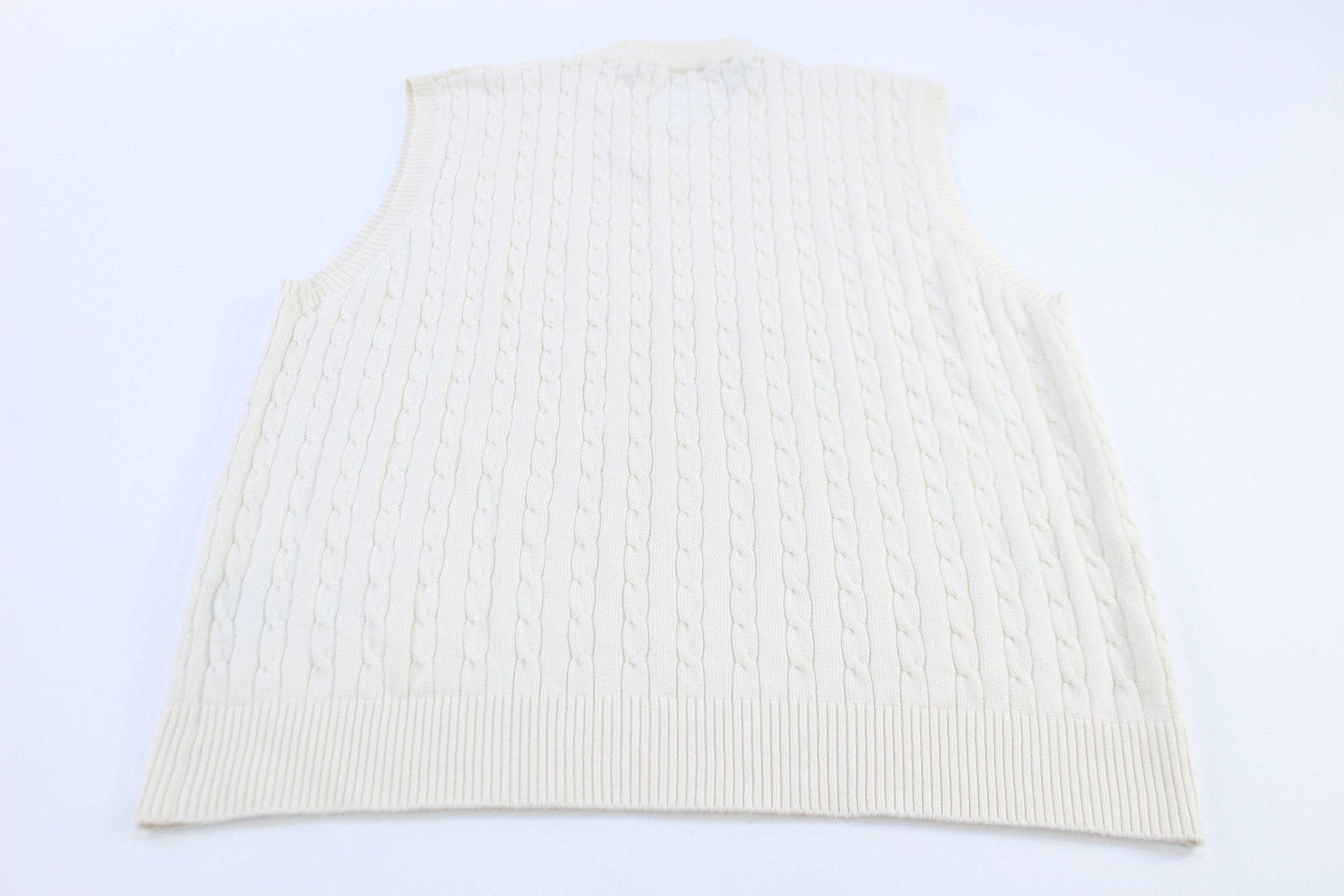 Tommy Hilfiger White Cable Knit Vest - Vest - Thrifted Threads