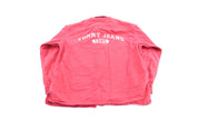 Tommy Jeans Embroidered Red LS Button Down Shirt - ThriftedThreads.com