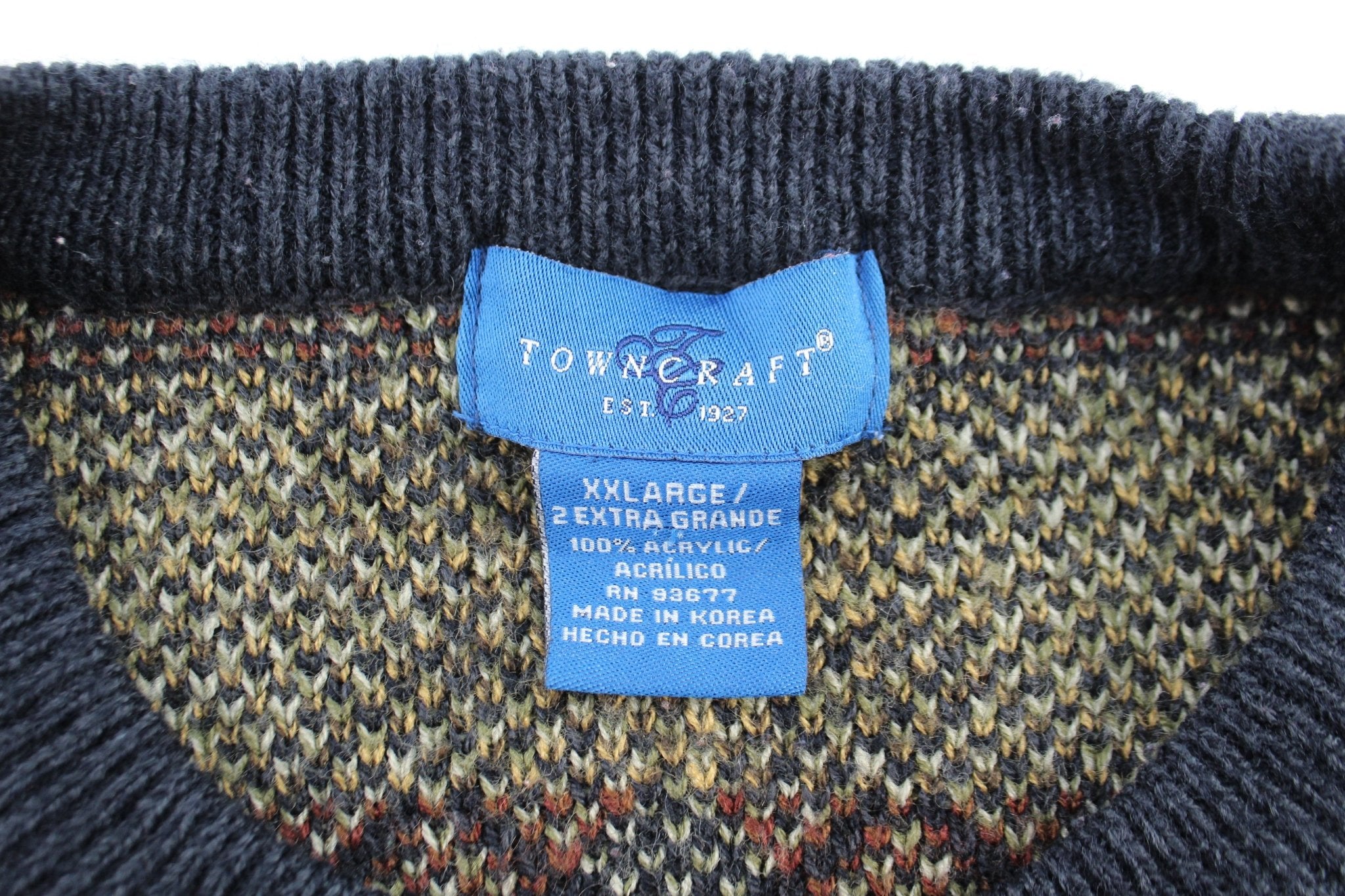 Towncraft Argyle Patterned Sweater - ThriftedThreads.com
