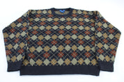 Towncraft Argyle Patterned Sweater - ThriftedThreads.com
