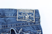 True Religion Embroidered Straight Denim Jeans - ThriftedThreads.com