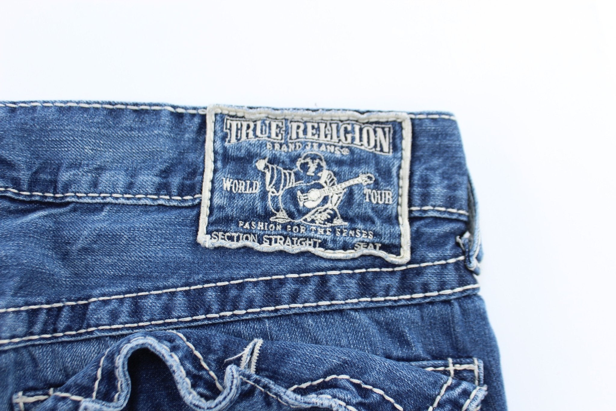 True Religion Embroidered Straight Denim Jeans - ThriftedThreads.com