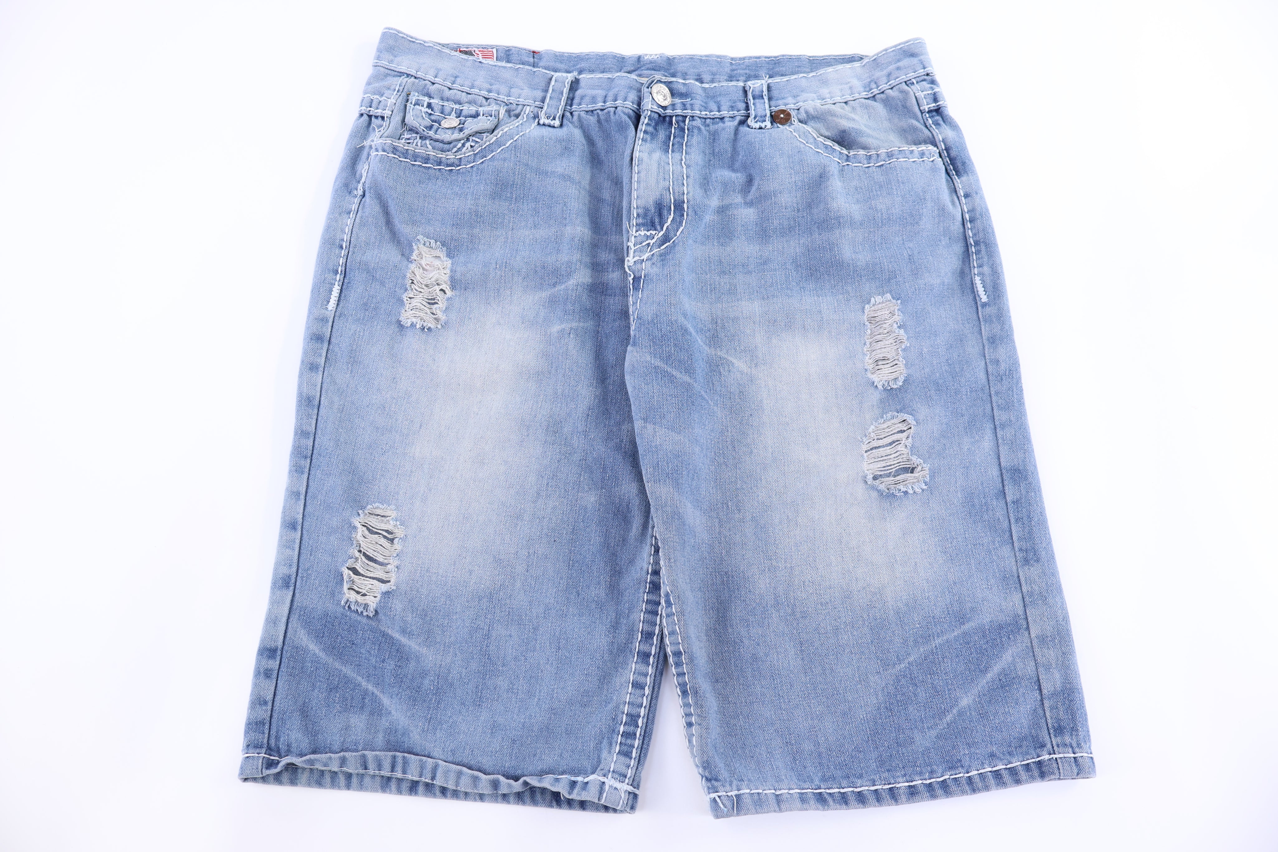True Religion Light Wash Denim Shorts - Thrifted Threads