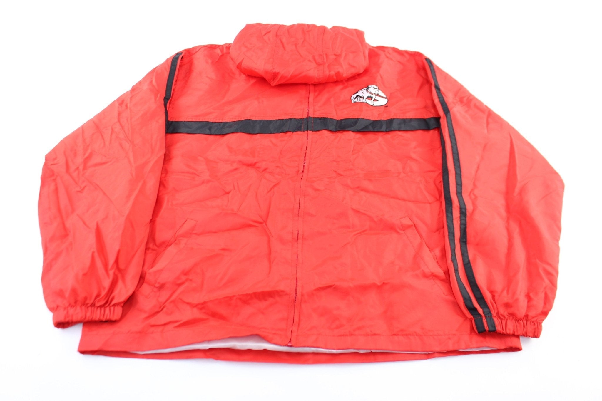 University of Georgia Red & Black Striped Zip Up Jacket - Jacket - Thrifted Threads