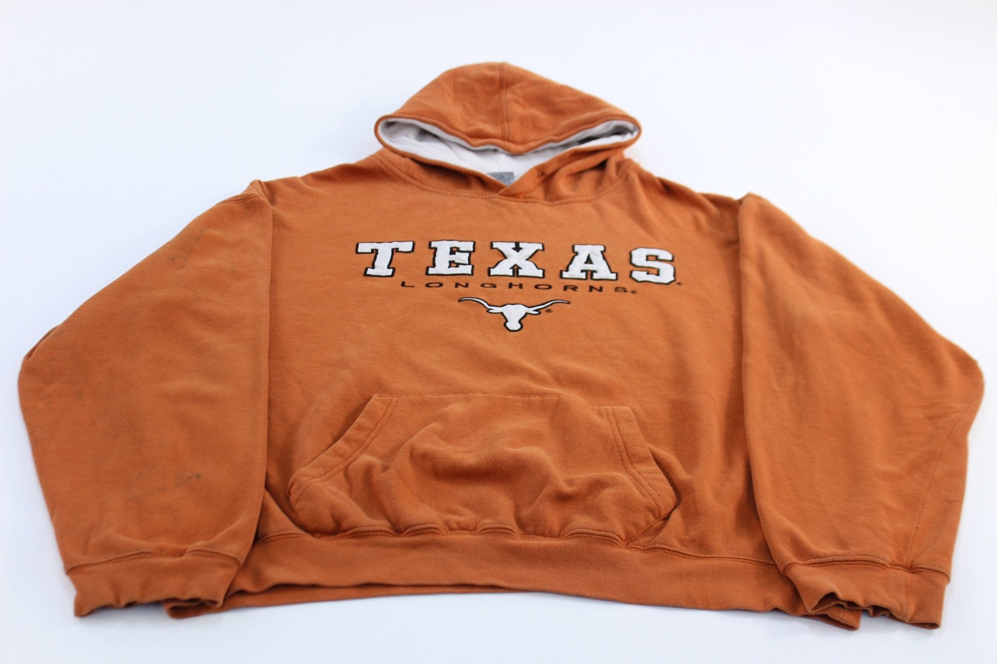 University of Texas Longhorns Embroidered Orange Pullover Hoodie - ThriftedThreads.com