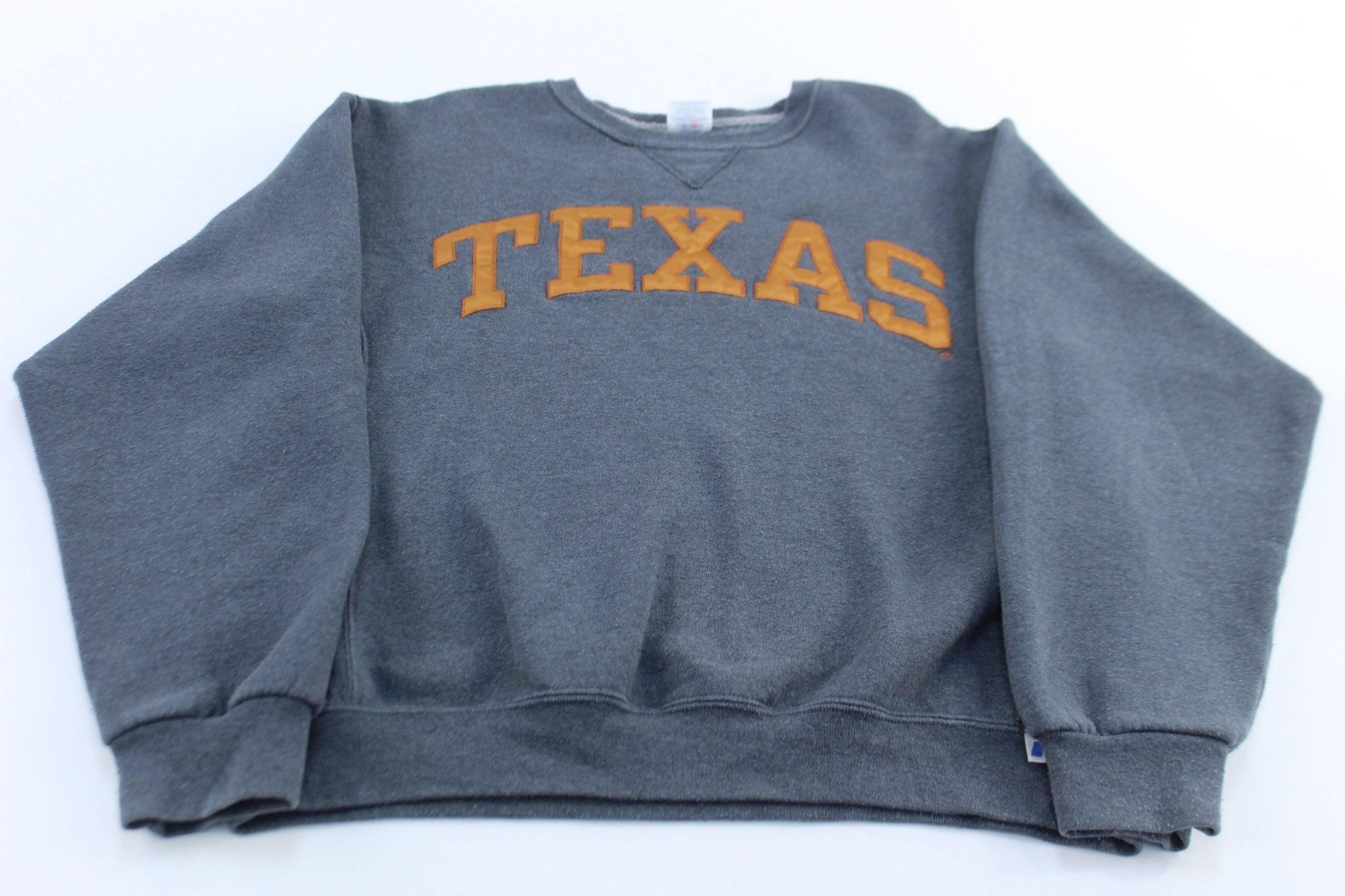 University of Texas Longhorns Embroidered Russell Athletic Sweatshirt - ThriftedThreads.com