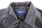 U.S. Polo Assn Dark Brown Leather Zip Up Jacket - Jacket - Thrifted Threads