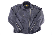 V Wear Black Leather Full Zip Jacket - Jacket - Thrifted Threads