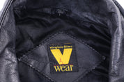V Wear Black Leather Full Zip Jacket - Jacket - Thrifted Threads