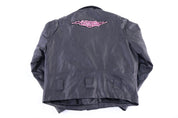 V Wear Black Leather Full Zip Jacket - Jacket - Thrifted Threads