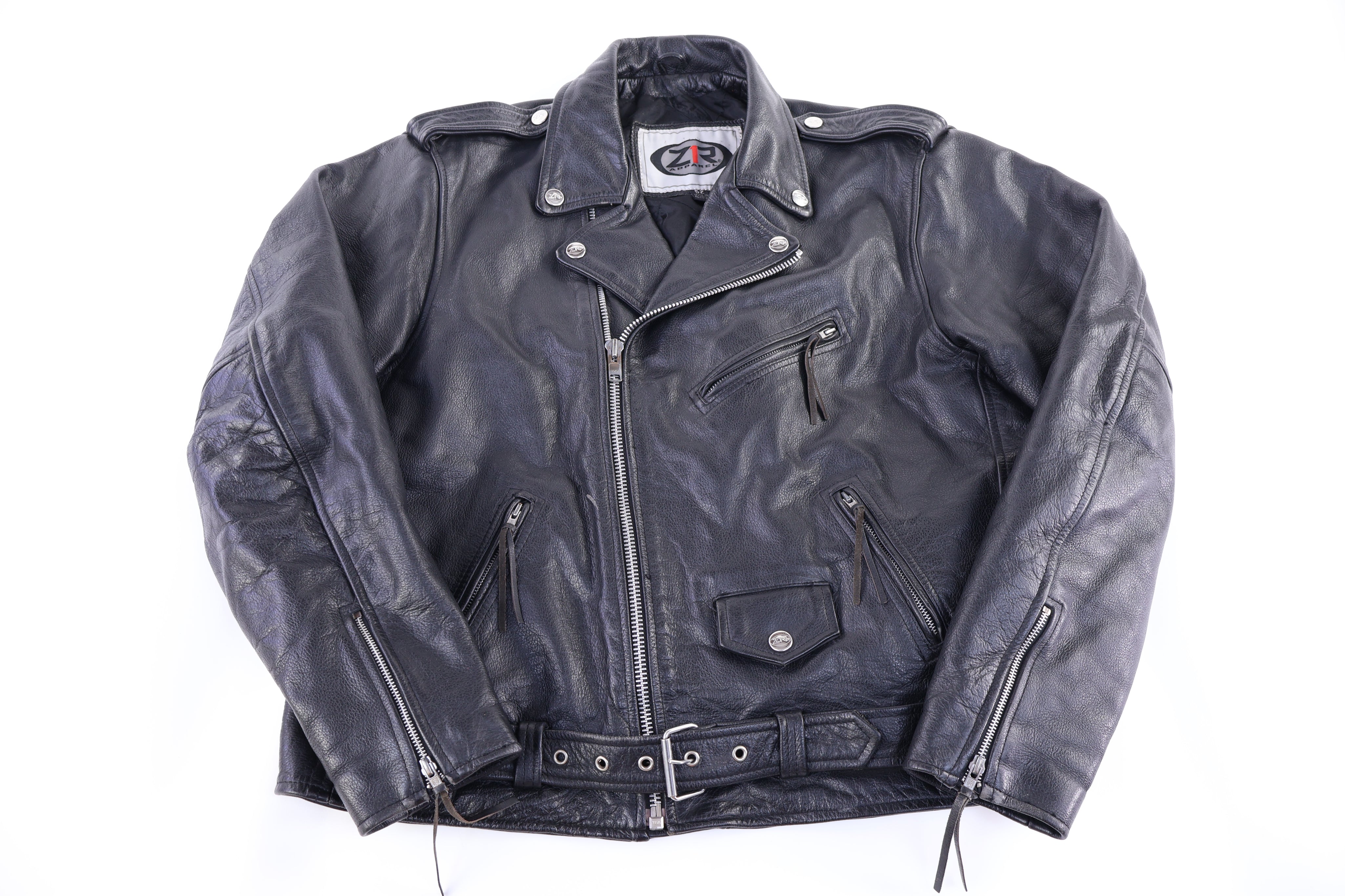 Vintage A1R Apparel Black Full Zip Leather Jacket - Jacket - Thrifted Threads